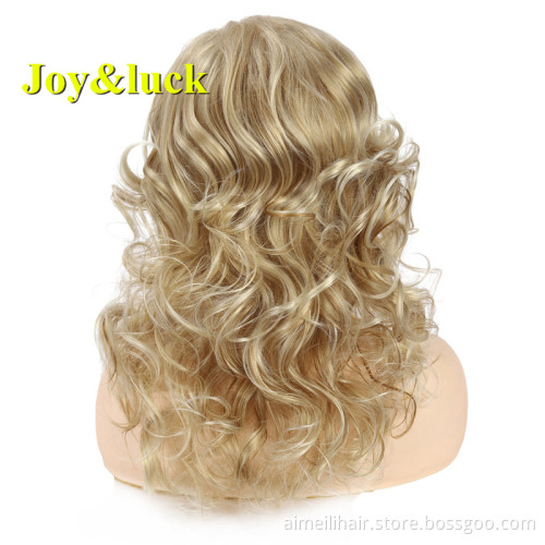 Wavy Hair Wholesale Wigs African Wigs for Black Women Cosplay Party Brown Ombre Blonde Long Curly Natural Synthetic Hair Wigs